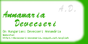 annamaria devecseri business card