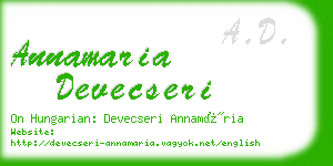 annamaria devecseri business card